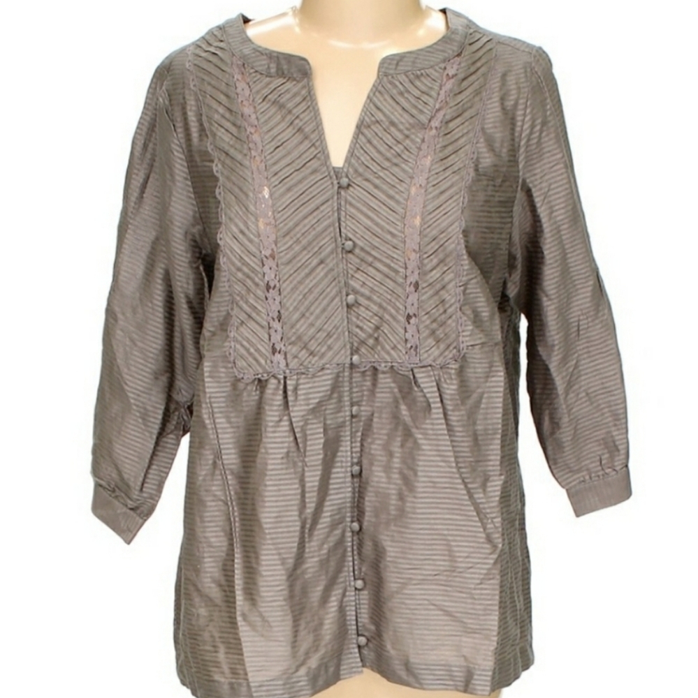 Avenue Top Size 3X Tunic Stripe Lace NWOT - Picture 2 of 11